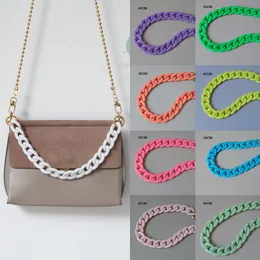 Bag Parts Accessories Candy Color Resin Women Acrylic Shoulder Bag Strap Chic 45/86/120cm Messenger Handbags Belts Fashion Bag Chains Bag Handles 230509