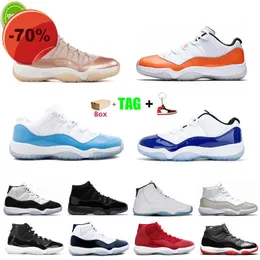 Sandals With Box TOP OG legend blue 11 11s anniversarybasketball shoes mens top 25th Rose Gold Space jam platinum tint cap and gown white metallic sil