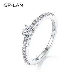 Solitärring aus echtem 925er-Sterlingsilber, kleiner Moissnait-Ring für Damen, einfach funkelnd, rund, 0,3 ct zertifizierter Labordiamant, Fingerringe 230509