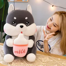 Brinquedos bonito garrafa de bebê husky boneca travesseiro brinquedo de pelúcia gatos cão namorada presente criança dormir bens de pelúcia brinquedos íntimos animais produtos