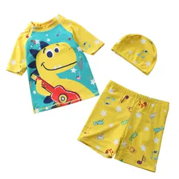 Costumi da bagno per bambini 2023 Costume da bagno per neonato con cappuccio Completo da surf Abbigliamento da surf Dinosauro Squalo Costume da bagno per neonato Bambino Protezione solare Costume da bagno da spiaggia P230509