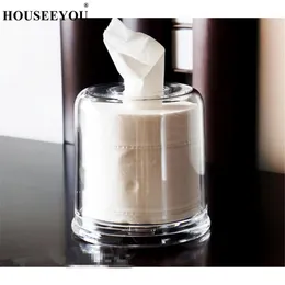 Organization HighGrade Acrylic Tissue Box Circular Transparent Pumping Tray Plexiglass Housekeeper Decor Toilet Paper Napkin Holder