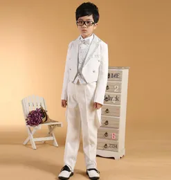 In stock 2015 White Paiugine Tailcoat Boys Wedding Suit Prince Baby Boy Abiti per i tuxedos per bambini per matrimoni abita
