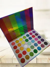 Pallet Eyeshadow Pallet الملون الملون 35 ألوان زاهية طويلة الأمد غير لامع تلميح اللوحة الظل اللوحة اللمعان بمسحوق مضغوط