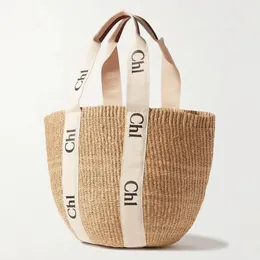 borsa da spiaggia con spalla in paglia di rafia moda Borsa da donna con manico superiore Borsa tote grande Crossbody borse da basket firmate da uomo pochette di lusso intrecciata donna viaggio weekend Borsa legnosa