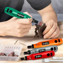 الحفر الكهربائي USB Mini Cordless Drill Tools Kit Wireless Drill 3 Speed ​​Electric نحت القلم لتلميع المجوهرات أدوات Dremel 230509