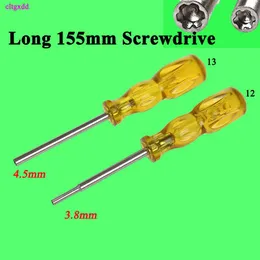 Schroevendraaier 10pcs 옐로우 핸들 보안 비트 3.8mm + 4.5mm 육각형 스크루 드라이버 3.8 4.5 닌텐도 NGC SFC NES Gameboy를위한 오픈 툴 게임 비트