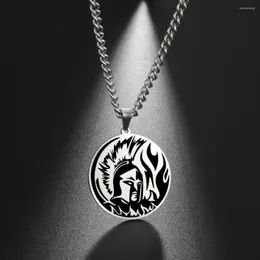 Pendant Necklaces Stainless Steel Sparta Pantheon Necklace For Men Women League Of Legendes Hero Tag Chain Fans Cosplay Jewelry