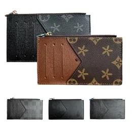 M30271 حامل بطاقة العملة الجيب منظم جيب المصمم الفاخر رجال محفظة سحاب بطاقة Women's Cardholder 4 فتحات بطاقة بنية زهرة طويلة محفظة محفظة صغيرة معصمها معصمها