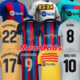 Camisetas de Football Lewandowski Soccer Jersey Memphis Pedri Barcelonas Raphinha Ferran 22 23 Ansu Fati 2022 2023 F. De Jong Dest Kit Shirt 666