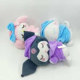 도매 귀여운 수면 포지 Kuromi Melody Cinnamoroll 봉제 장난감 어린이 게임 플레이 메이트 휴일 선물