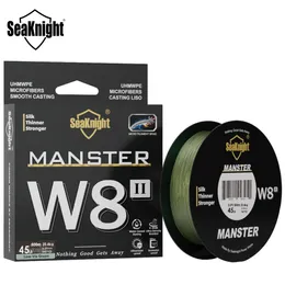 Braid Line Seaknight Brand Monstermanster W8 II 150M300M500M 8 fios de elenco de arame trançado linha de pesca 15-100 lb Multifilamento liso 230506