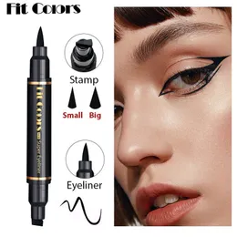 2 In 1 Black Eyeliner Stamp Cat Eyes Liquid Eye Liner Pencil Makeup Stamps Seal Pen Big Stamp Quick Dry Waterproof Eyeliners