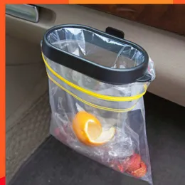 Bil Trash Bag Auto Trash Can Foldbar Car Organizer Frame Fordonsram Skräpväska Lagring Hängande Håller Billagring