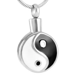 Hänghalsband tai chi yin-yang fiskdesign ta med transport och lycka till rostfritt stål halsband kremering ashe urns smycken minnessak