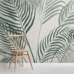 Wallpapers Bacaz Botanical Green Palm Leaf Inky Tropical Wallpaper Murals For Hallway Home Office 3D Palmetto Wall Paper Po Mural Decor