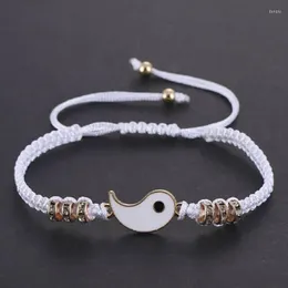 Braccialetti con ciondoli 1 pz coppie per 2 corrispondenti Yin Yang regolabile cavo intrecciato braccialetto amicizia rapporto regali di San Valentino