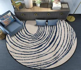 Teppiche Mode Einfache Grau Blau Unregelmäßige Bogenlinie Runde Schlafzimmer Wohnzimmer Kristall Samt Teppich Bodenmatte9824538