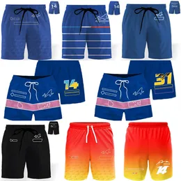 2023 Novo shorts masculinos f1 fórmula 1 shorts esportivos casuais masculino Branda clássica da marca clássica de calças curtas de praia