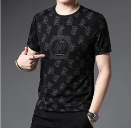 Herren-Designer-T-Shirt Herren Frühjahr Neue Eisseide Kurzarm Herren Koreanische Mode Brief Digitaldruck Rundhals-T-Shirt Großhandel für Männer