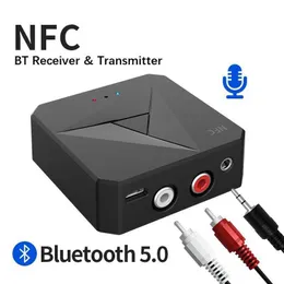 2 في 1 جهاز الإرسال Bluetooth NFC Receiver 3.5 AUX CAR SPEAKER RESIVER RCA Bluetooth Call