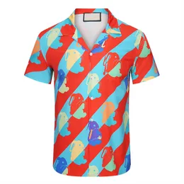 남성 디자이너 남성 티셔츠 여름 짧은 소매 캐주얼 패션 비치 스타일 느슨한 통기성 셔츠 의류 크기 M-3XL