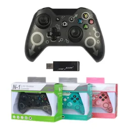 Xbox One / PC / PS3 /スマートフォンAndroid / Steamコントローラー用のワイヤレスコントローラー2.4GHzパッケージ小売ボックス付きデュアル振動を備えたスチームコントローラー
