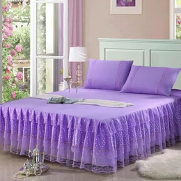 Säng kjol koreansk säng kjol madrass täcker elastisk säng täcker lakan kudde uppsättning quiltad sängflykt flera färger att välja mellan #SW 230510
