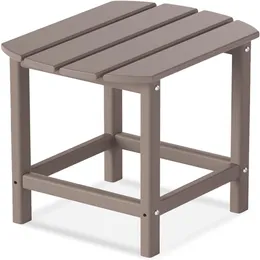 HDPE -plastharts utomhus tebord, sidobord för din adirondack stol, uteplats däck trädgård, trädgård gräsmöbler gråaktig brun