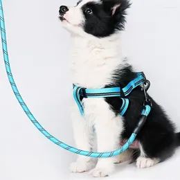Colarinhos de cachorro corda forte coleira reflexiva com alça acolchoada confortável suprimentos para animais de estimação