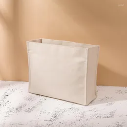 Kosmetiska väskor bomullsduk insatt väska passform för designer märke tote ryggsäck stora inre män kvinnor makeup arrangör foder handväska