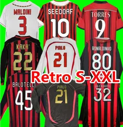 02 03 06 07 RUI COSTA Maglie da calcio retrò 09 10 11 12 13 14 94 95 INZAGHI SHEVCHENKO KAKA PIRLO NESTA GATTUSO MALDINI REDONDO Maglie da calcio a maniche lunghe