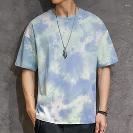 Magliette da uomo 2023 Tie Dye Oversize Uomo Hip Hop T-shirt Coreano Uomo Streetwear Maglietta Top Tees Abbigliamento SA-8