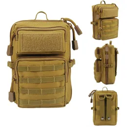 Backpacking Packs Multifunction Tactical Pouch Holster Military Molle Hip midjepåse Wallet Case Phone Camping Påsar Vandring Jaktpaket P230510