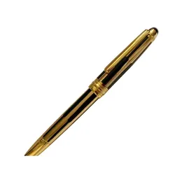 Gel Pens Yamalang 163 Ag925 Sier Gold Stripe Metal Ballpoint Pen With Series Number Lead Office Stationery Luxury Refill Gift Drop D Dhhkx