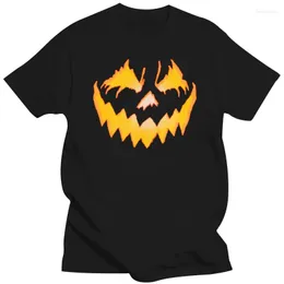 Męskie koszule T Jack-O-Lantern Halloween Pumpkin Orange T-shirt Dorosły rozmiar Średnia-bawełna