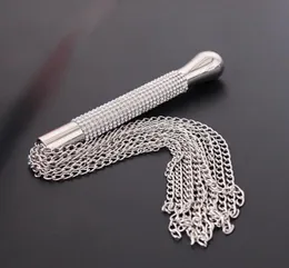 New Metal Alloy Chain Tassel Short Horse Riding Whip Crop Crystal Handle2193498