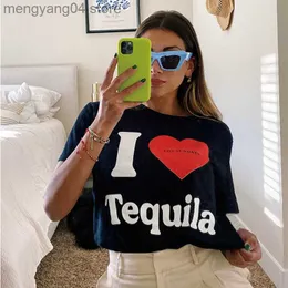 Women's T-Shirt I Love Tequila on Sunday Graphic Drink Lover's Women T Shirts Short Sleeve Loose Cotton Casual Tops Tees Fashion Casual Shirts T230510