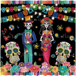 Curtains Grateful Day Of The Dead Couple Mexican Fiesta Dia De Los Muertos Shower Curtain For Bathroom Bathtub Decoration