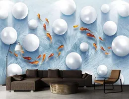 壁紙カスタム壁紙3Dジオメトリ61キュービックボールウォール壁画リビングルームの装飾のためのモダンアブストラクトアート