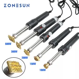 ZONESUN Leather embossing stamping machine soldering iron custom logo mold leather bread dessert logo handheld embosser