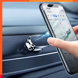 Magnetic Car Phone Holder Rotatable Mini Strip Shape Stand For Mobile Phone Metal Strong Magnet GPS Car Mount Car Cellphone Holder