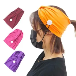 Scarves 2Pcs Turban-style Women Quick-drying Button Headband Sweatband Elastic Sport Yoga Running Hair Band