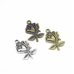 Charms 300 PCS Beauty Rose Pendant 26x17mm Platerad färg bra för dina DIY -hantverksmycken som gör Drop Leverans fyndkomponenter DH2YO