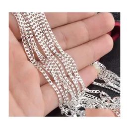 Chains Kasanier Wholesale 10Pcs 925 Sier Chain Necklace Solid 2Mm 16 30 Inches Fashion Jewelry Necklaces Mens And Womens Party Costu Dhfsk