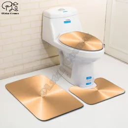 Copertine Golden Metal Solid Color Pattern 3D Stampato in bagno Piedistale Coperchio Copertina di copertura BACCHI