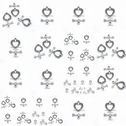 Clasps Hooks 200Sets/Lot Antique Sier Heart Ot Hook Bracelet Buckle 14X1M Good For Craft Making Drop Delivery Jewelry Findings Comp Dhutd