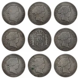 1857-1864 Spagna 10 Reales Monete copiate in argento