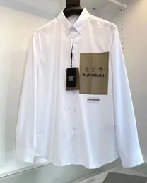2024 Высококачественная дизайнерская мужская классическая рубашка Формальные деловые рубашки Модная повседневная рубашка с длинными рукавами