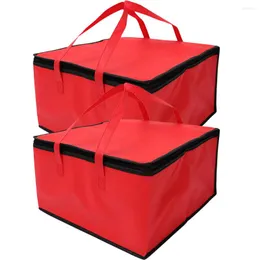 Dinnerware Sets 2 Pcs Reusable Grocery Bag Pizza Delivery Bags Thermal Warmer Meal Tote Insulated Cake Cooler Bento